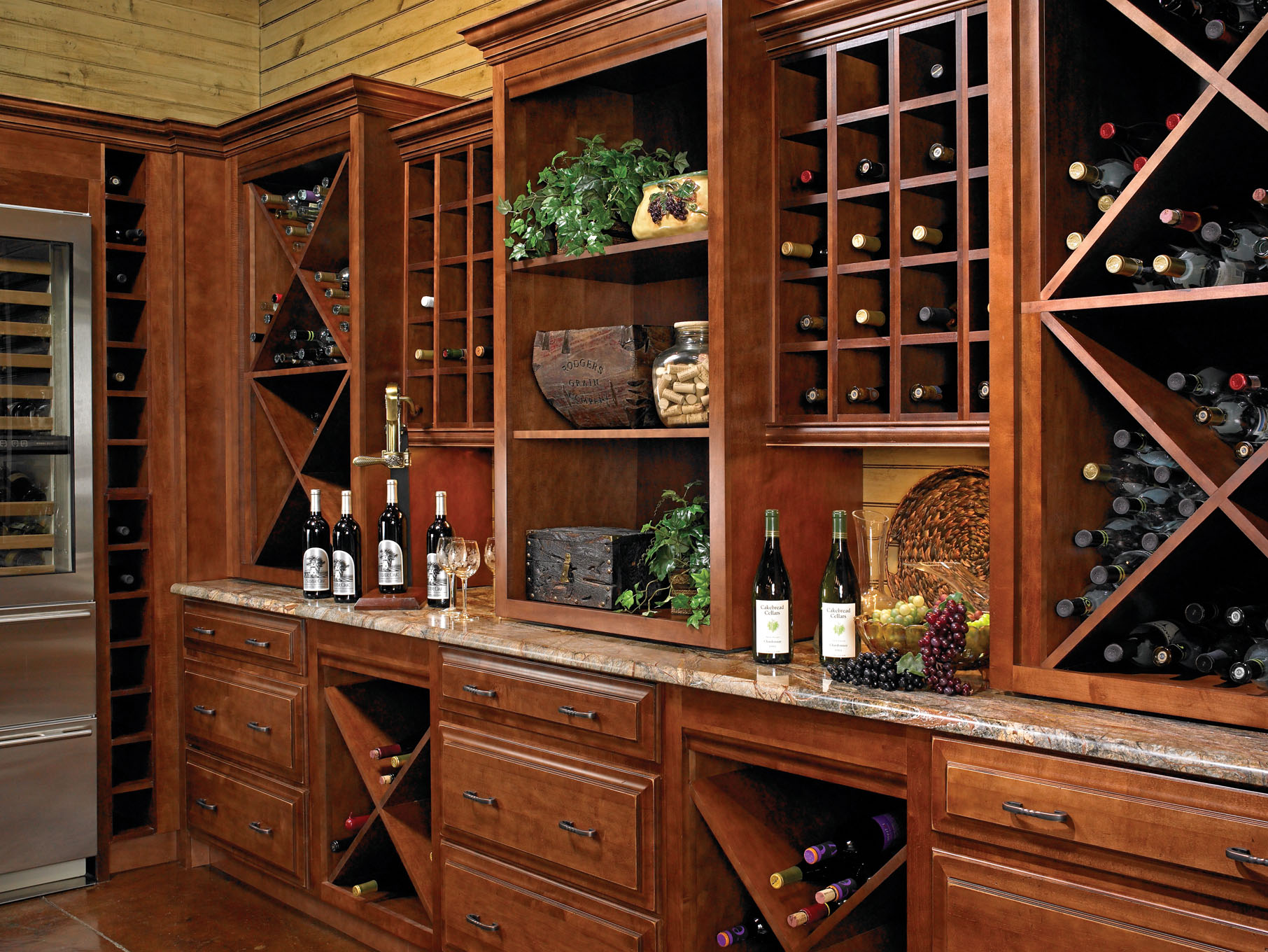Custom home bars and wine storage cabinet