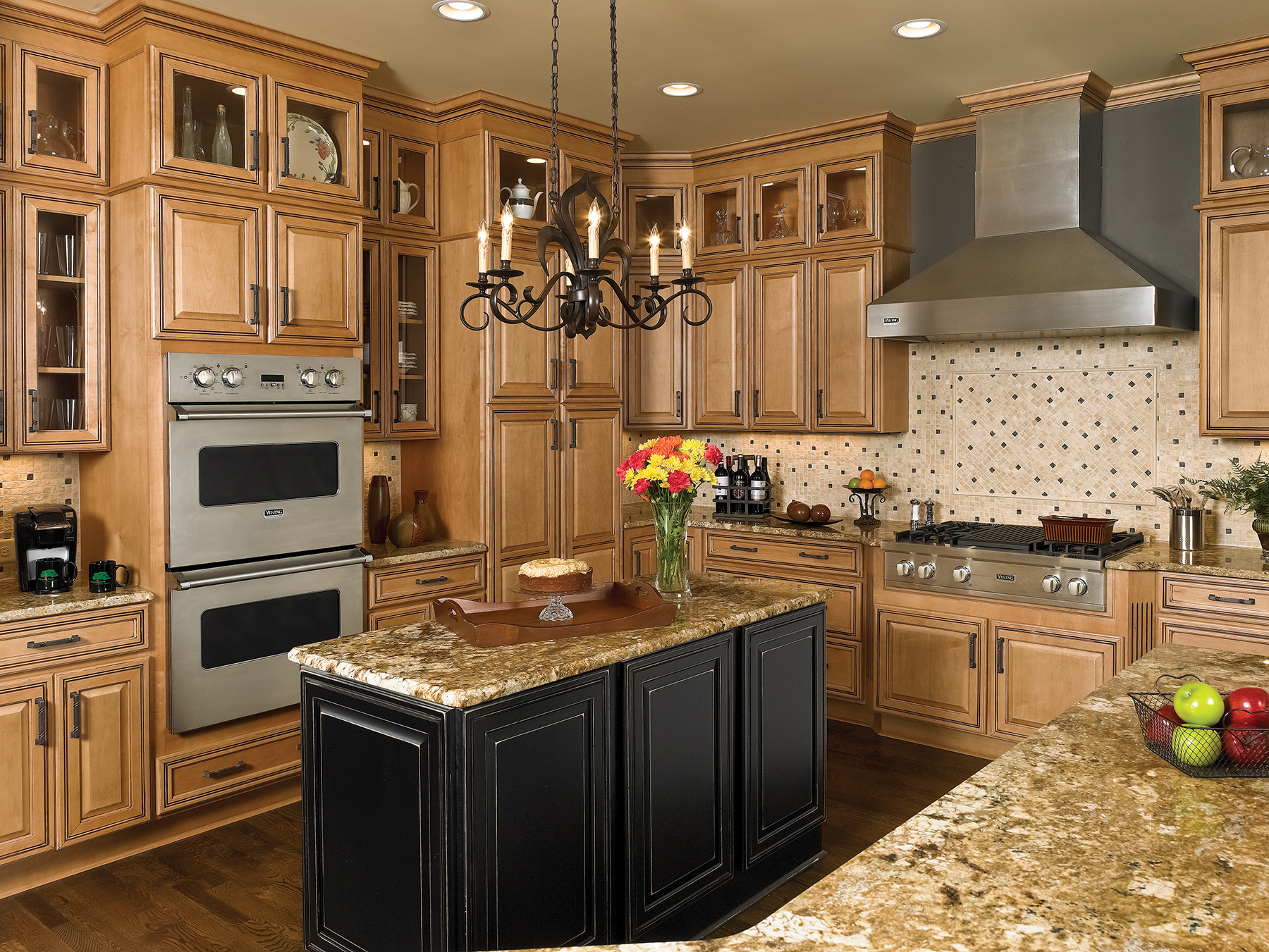 Kitchen soffit solutions include double stacked cabinets